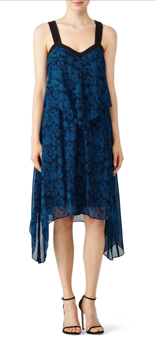 Derek Lam 10 Crosby Cobalt Blue Two Tier Cami Dress